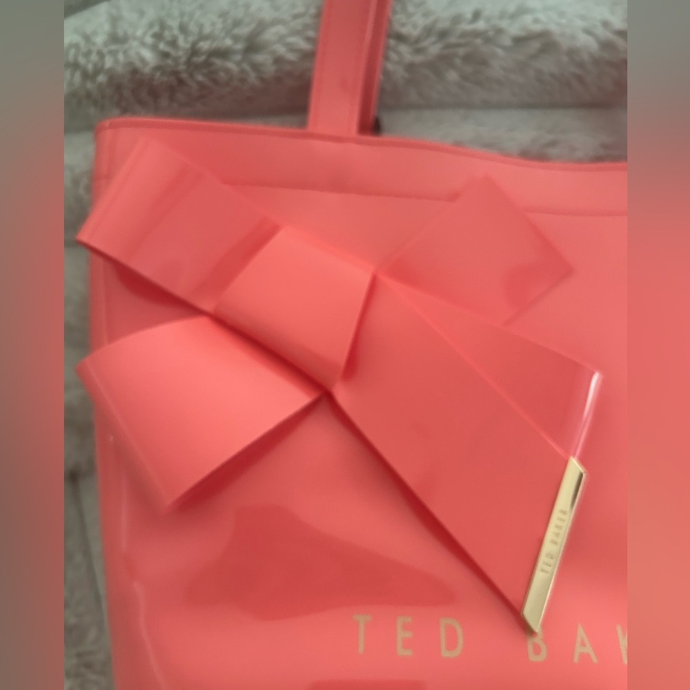 🧡🤎Ted Baker Pink/salmon Tote Bag - Picture 4 of 4